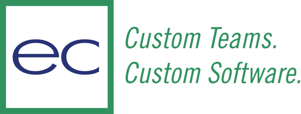 EC Group logo with the tagline 'custom teams, custom software'